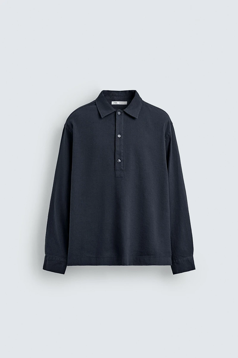 COTTON-LINEN POLO SHIRT