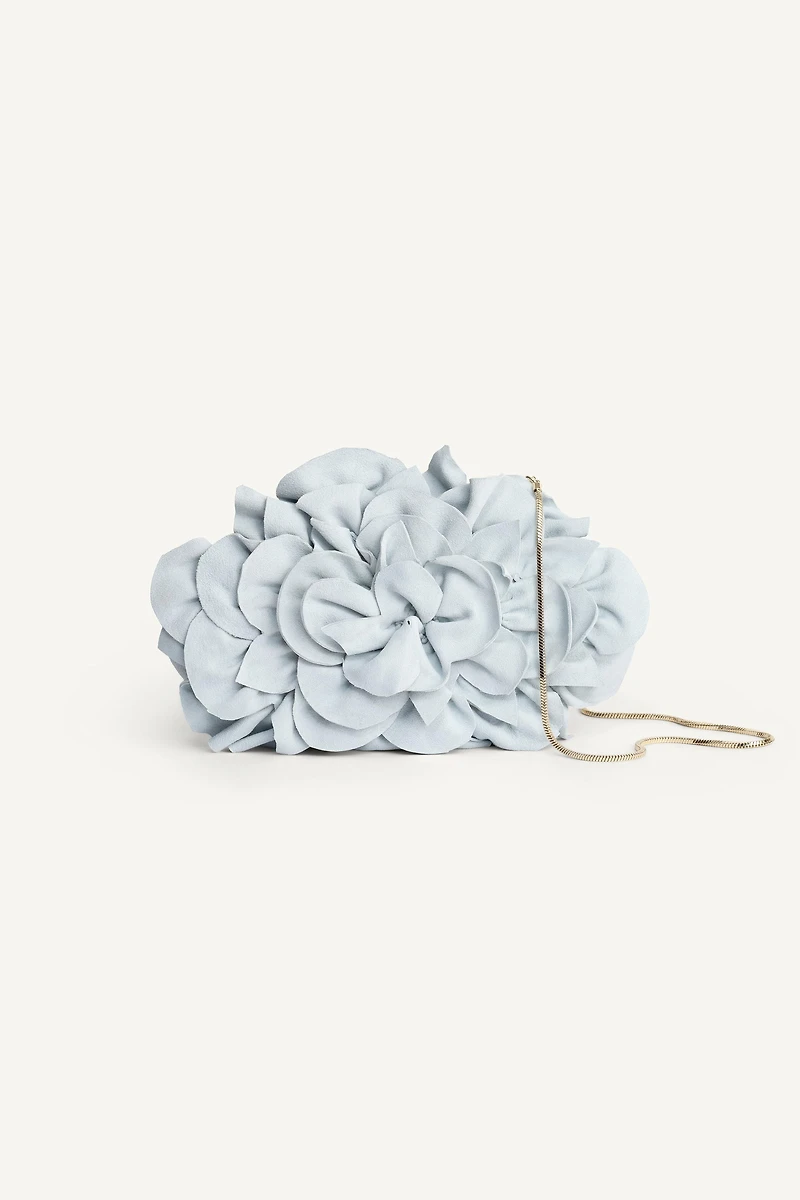 LEATHER FLOWER CLUTCH LIMITED EDITION