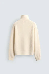 TEXTURED MOCK NECK JUMPER