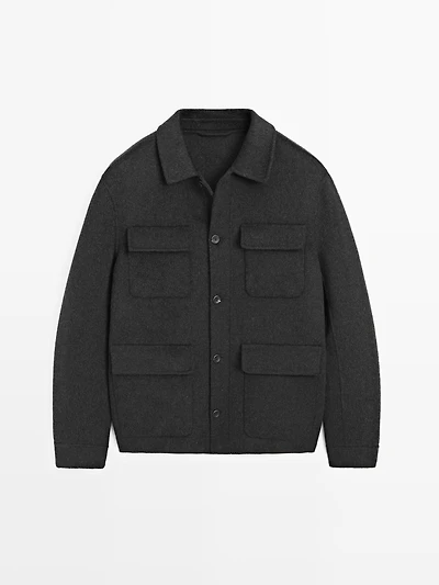 Veste en laine mélangée avec poches