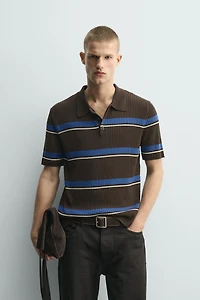 JACQUARD STRIPED KNIT POLO