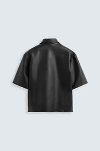 FAUX LEATHER OVERSHIRT