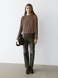 Flowing geometric print blouse