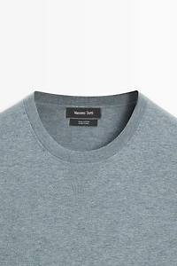 Pull en maille 100 % coton à manches courtes