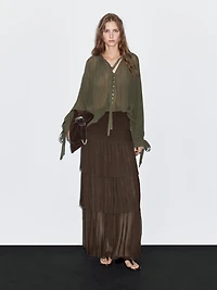 Long ruffled skirt