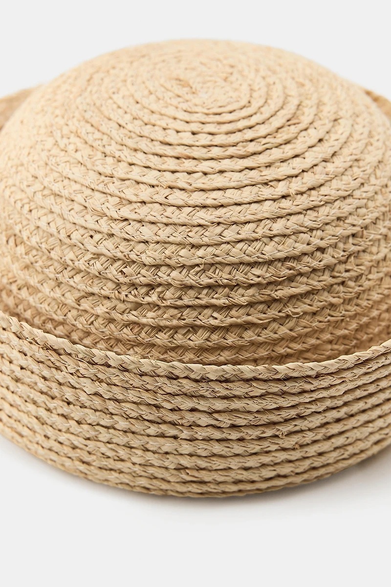 100% RAFFIA SKIMMER HAT