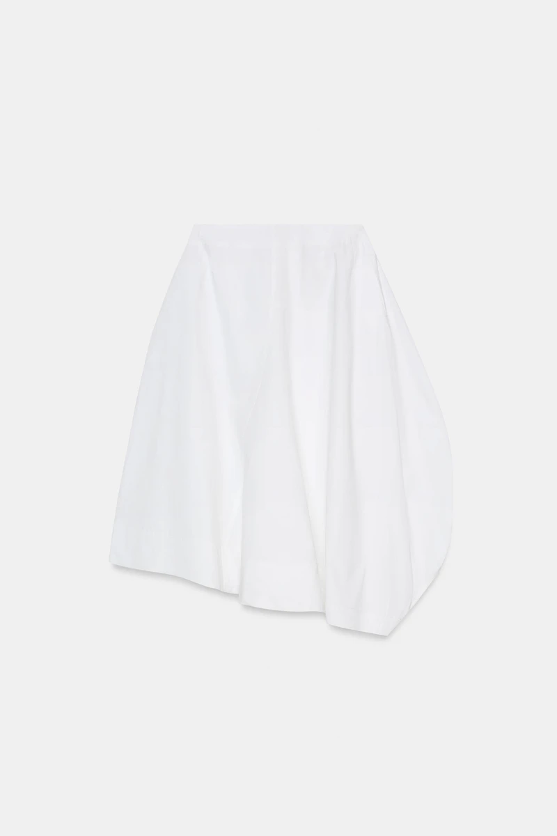 ASYMMETRIC BALLOON MIDI SKIRT