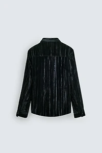 PLEATED VELVET OVERSHIRT