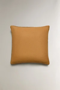 COTTON AND WOOL THROW PILLOW COVER