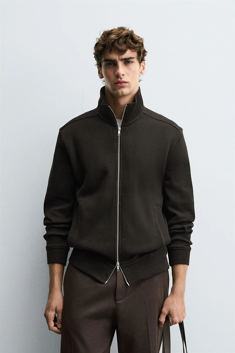 RIBBED ZIP JACKET