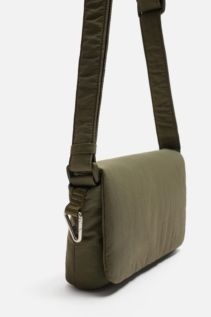 NYLON FLAP CROSSBODY BAG