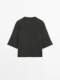 Knit alpaca and wool blend raglan sleeve sweater