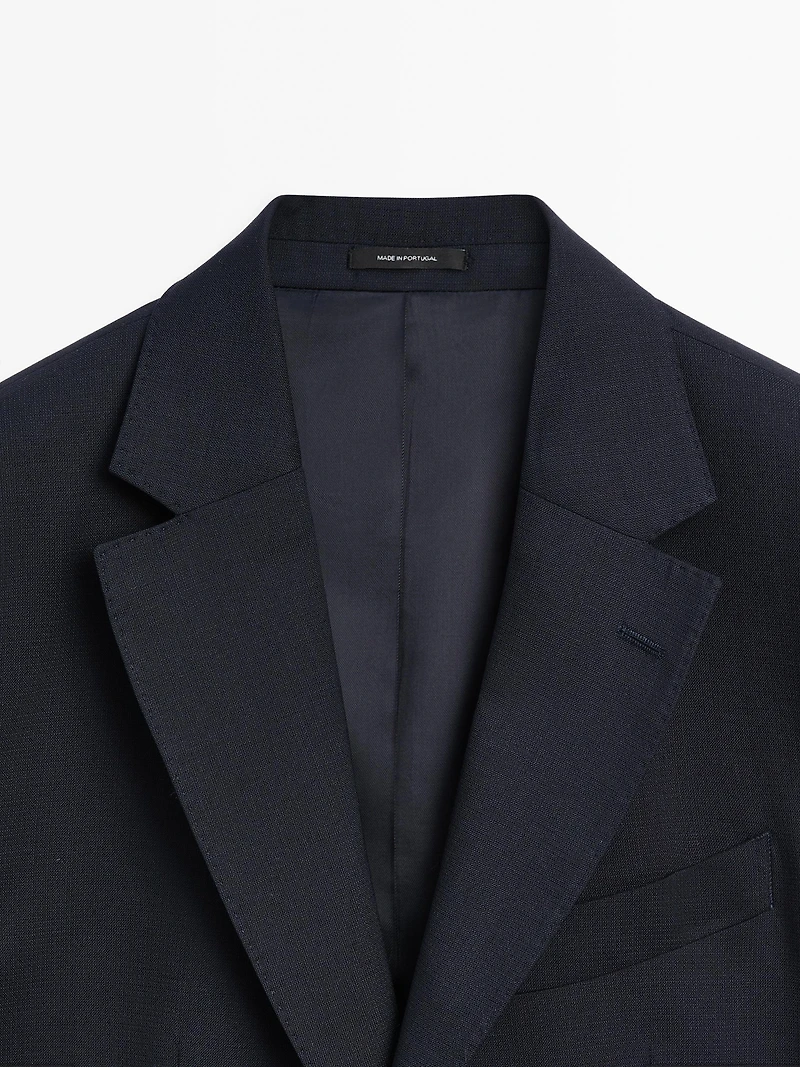 Wool blend suit blazer