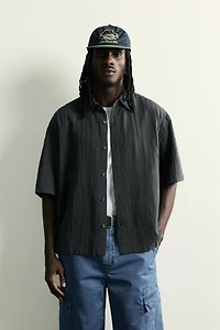 BOXY FIT STRIPED JACQUARD SHIRT