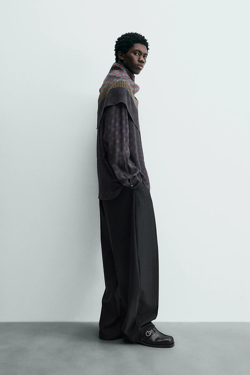 CHEMISE FLUIDE À POIS AVEC FOULARD ÉDITION LIMITÉE