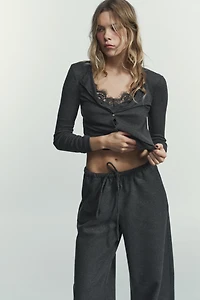 VESTE TOP COMBINÉE DENTELLE