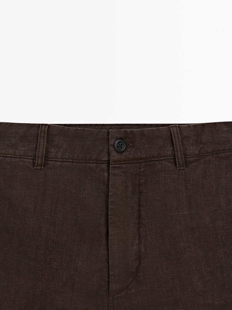 100% linen Bermuda shorts