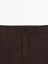 100% linen Bermuda shorts