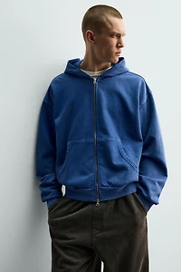 WASHED ZIP HOODIE