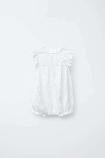 SWISS EMBROIDERED TEXTURED ROMPER