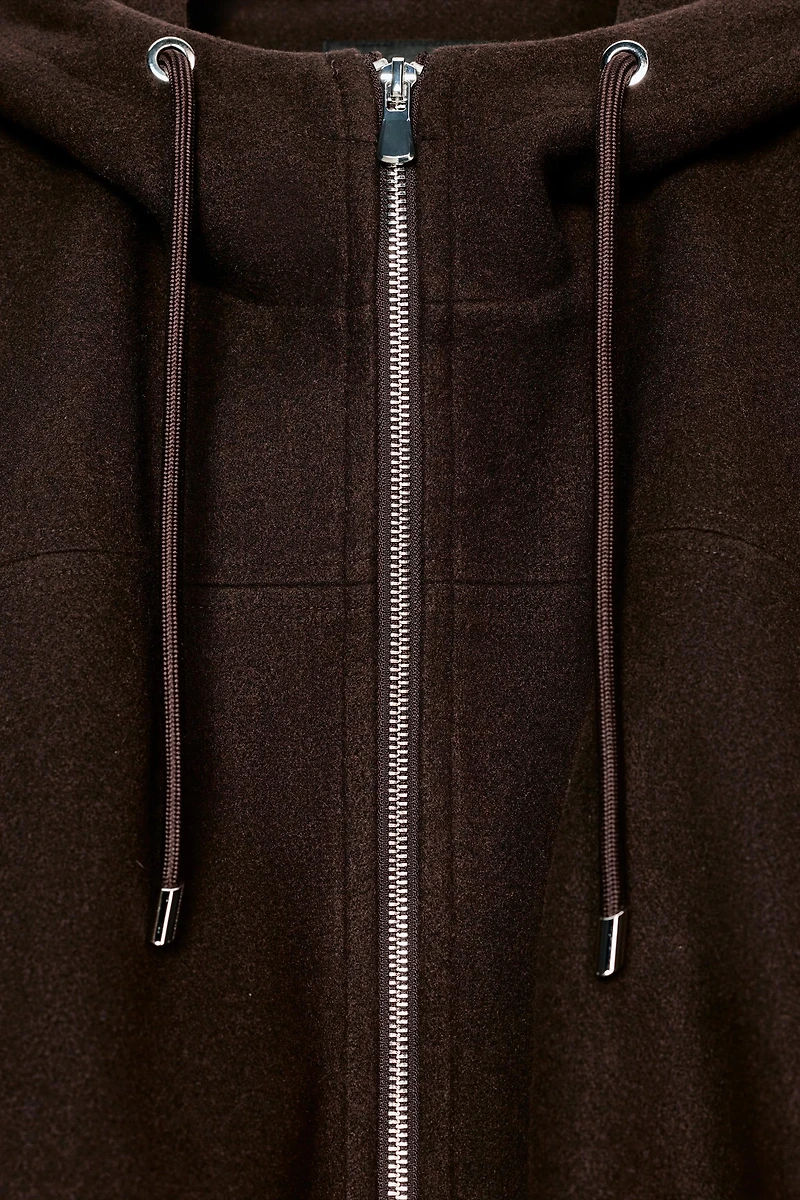 SOFT HOODIE OVERSIZED BOMBER JACKET