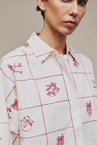 CHRISTMAS EMBROIDERY CHECK SHIRT