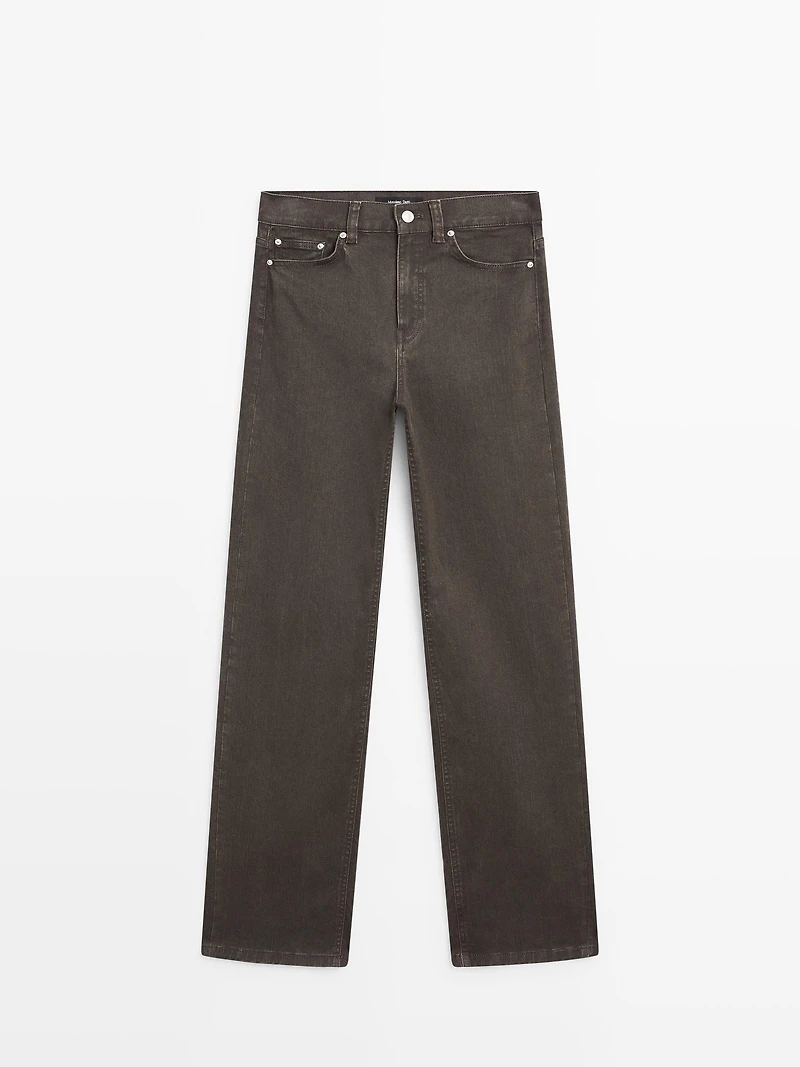 High-waist wide-leg jeans