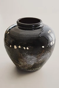 ENAMELLED STONEWARE VASE