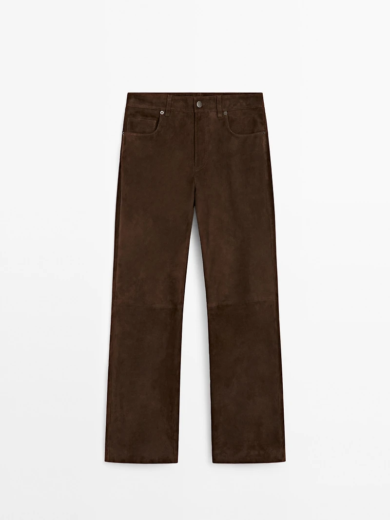 Pantalon en cuir finition daim