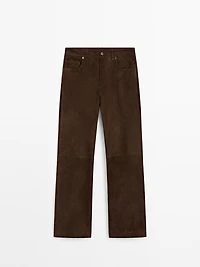 Pantalon en cuir finition daim