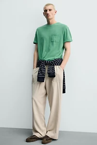 RELAXED FIT VISCOSE-LINEN PANTS