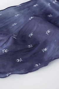WRINKLED EFFECT FLORAL BANDANA