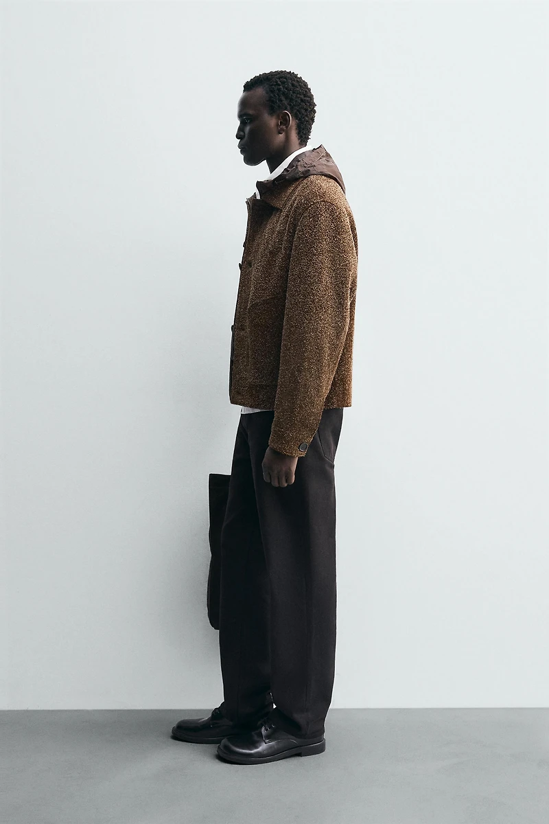 BLOUSON EN CUIR DAIM BROSSÉ