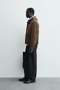 BLOUSON EN CUIR DAIM BROSSÉ