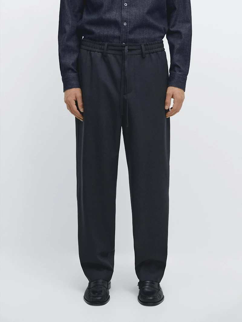 Cool wool textured pants