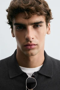 WOOL-CASHMERE KNIT POLO SHIRT