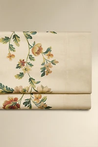 DRAP DE DESSUS SATIN IMPRIMÉ FLEURS