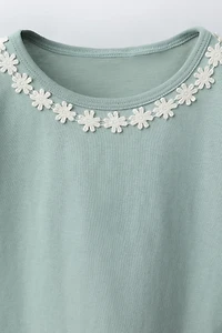 T-SHIRT MARGUERITES EN DENTELLE