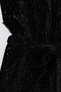 LONG SHIMMER VELVET JUMPSUIT