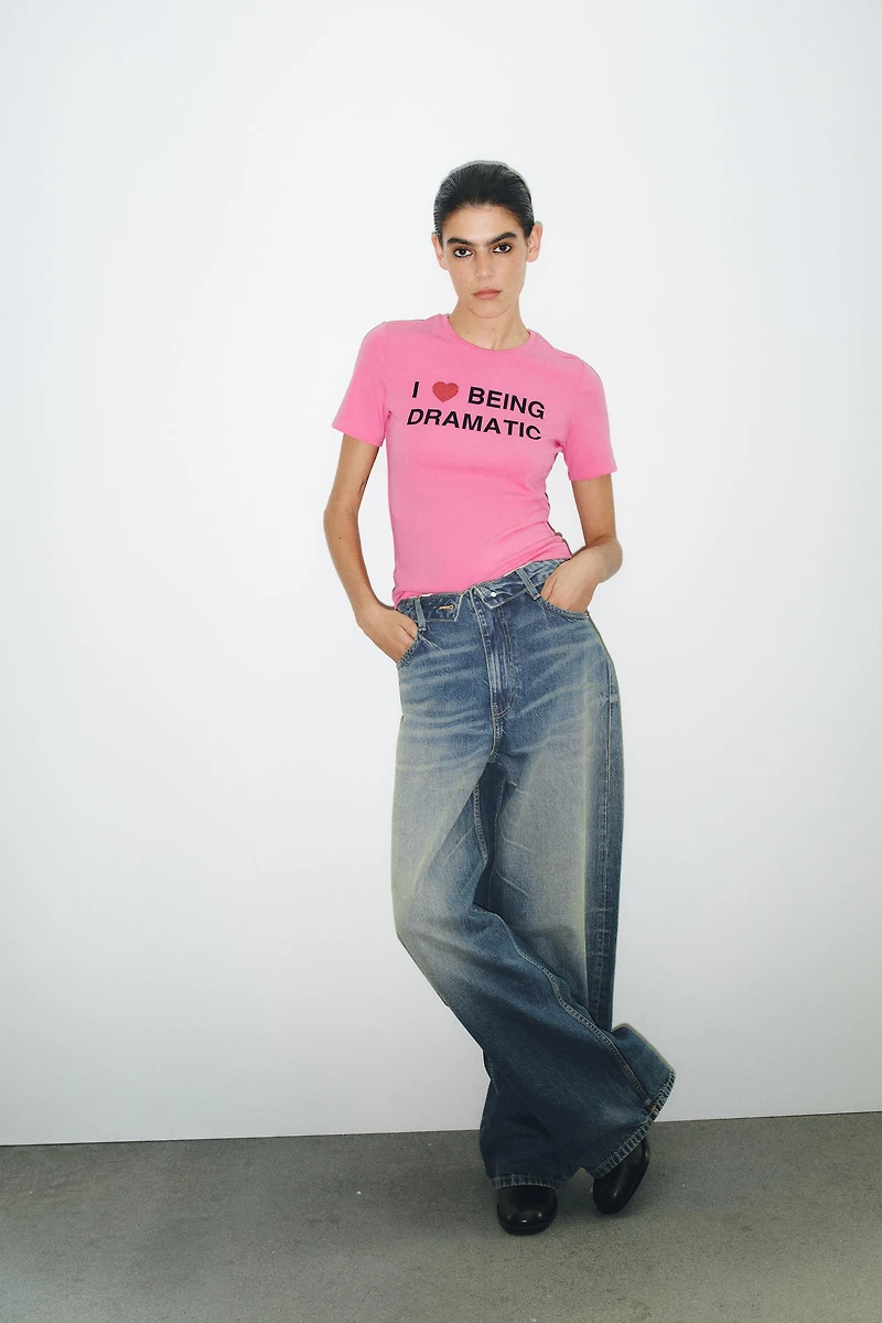 RHINESTONE TEXT T-SHIRT