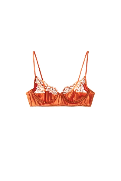 SATIN EFFECT LACE UNDERWIRE BRA