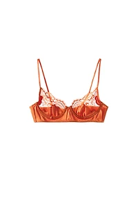 SATIN EFFECT LACE UNDERWIRE BRA