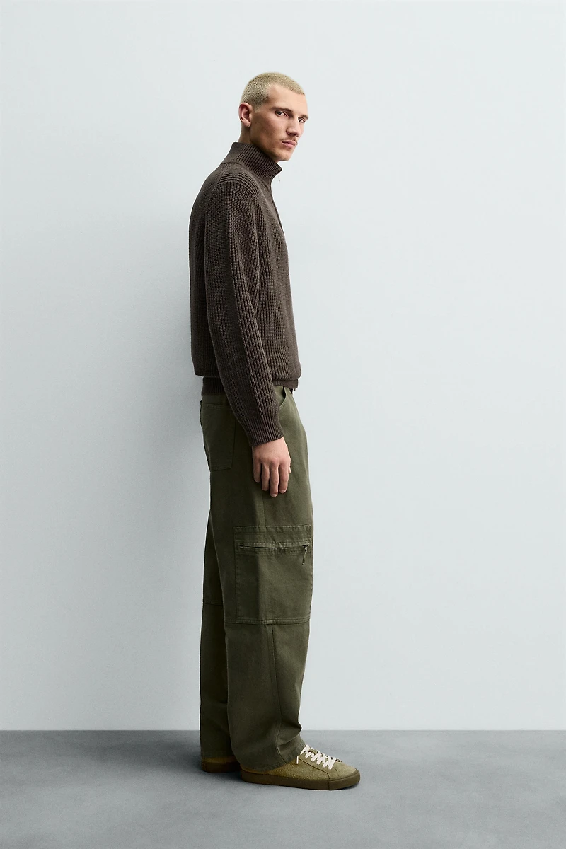 PURL KNIT QUARTER-ZIP SWEATER