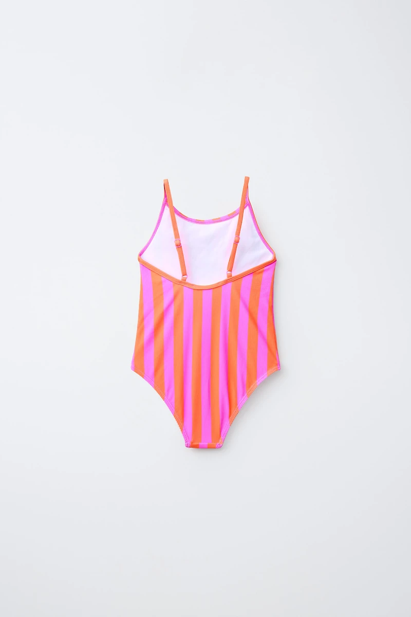 6-14 ANS / MAILLOT DE BAIN À RAYURES ET INSCRIPTION LA JOLLA BEACH