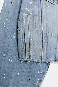 TRF STRASS CROP DENIM JACKET
