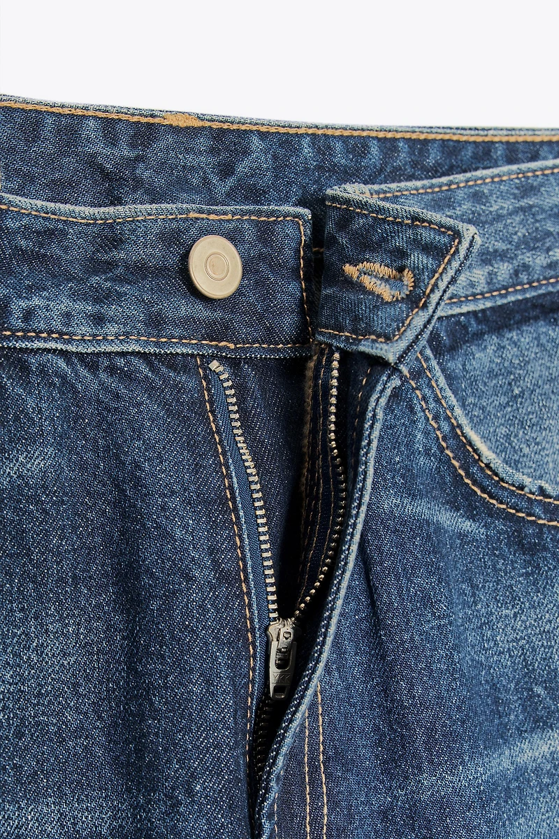 TRF MID-RISE BAGGY FOLDED JEANS
