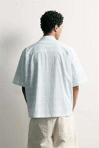 PLAID RELAXED FIT DENIM SHIRT