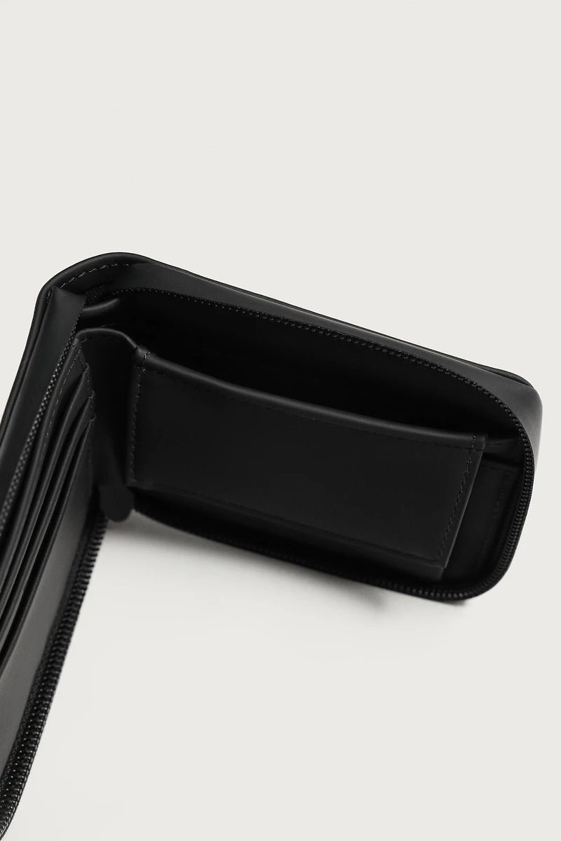 RUBBERIZED ZIP WALLET