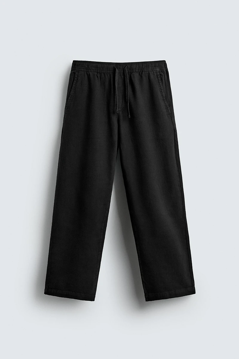 TEXTURED JOGGER WAIST PANTS