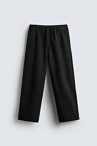 TEXTURED JOGGER WAIST PANTS
